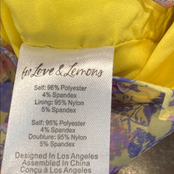 For Love And Lemons | Floral Yellow and Purple Mini Dress - Picture 7 of 8